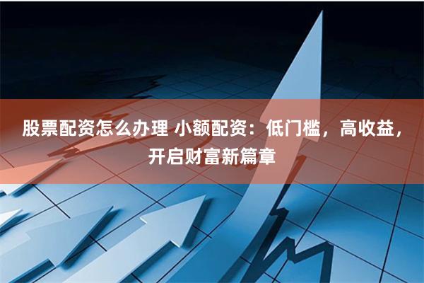 股票配资怎么办理 小额配资：低门槛，高收益，开启财富新篇章