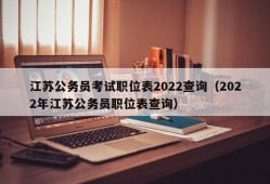 江苏公务员考试职位表2022查询（2022年江苏公务员职位表查询）