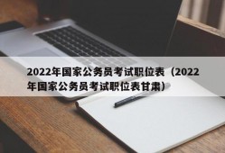 2022年国家公务员考试职位表（2022年国家公务员考试职位表甘肃）