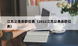江苏公务员职位表（2022江苏公务员职位表）