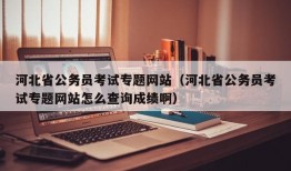 河北省公务员考试专题网站（河北省公务员考试专题网站怎么查询成绩啊）