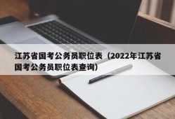 江苏省国考公务员职位表（2022年江苏省国考公务员职位表查询）