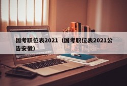 国考职位表2021（国考职位表2021公告安徽）