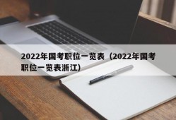 2022年国考职位一览表（2022年国考职位一览表浙江）